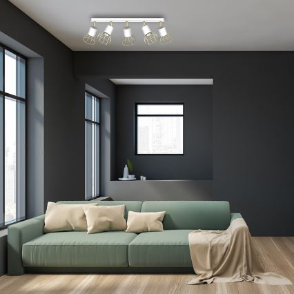 Spotlight  DANTE 5xGU10/25W/230V vit /gyllene 