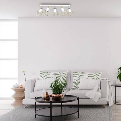 Spotlight  DANTE 5xGU10/25W/230V vit /gyllene 