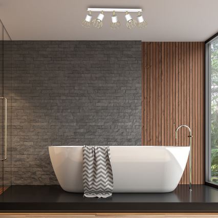 Spotlight  DANTE 5xGU10/25W/230V vit /gyllene 