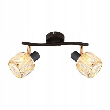 Spotlight DUBAI 2xE14/40W/230V svart/guld