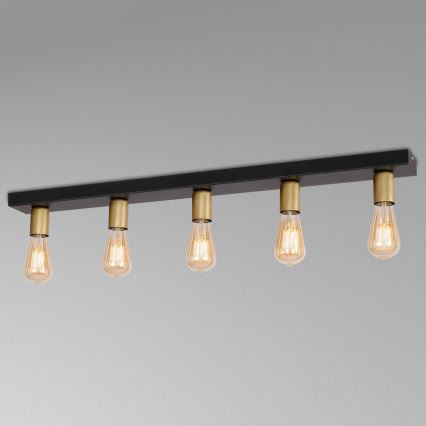 Spotlight FILO 5xE27/60W/230V svart/guld