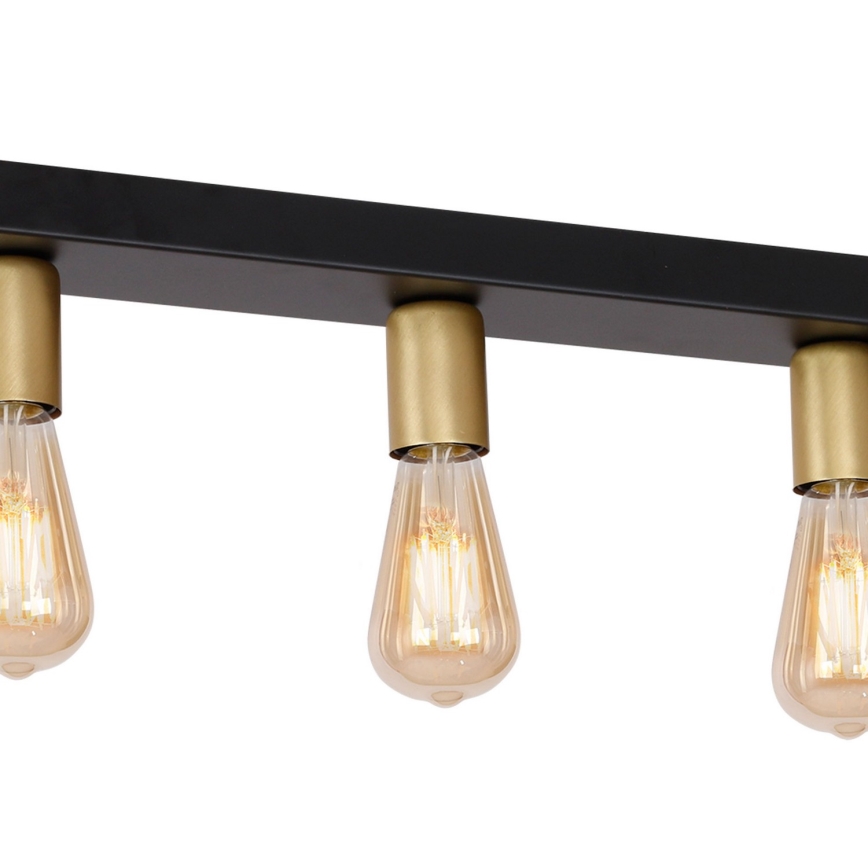 Spotlight FILO 5xE27/60W/230V svart/guld