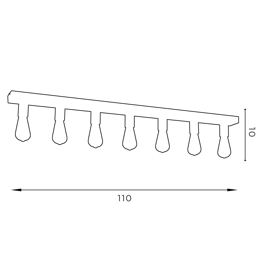 Spotlight FILO 7xE27/60W/230V svart/guld