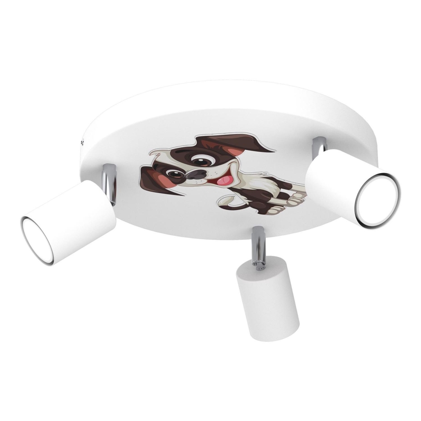 Spotlight för barn FUN 3xGU10/8W/230V vit/vovve