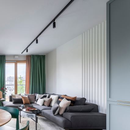 Spotlight för skensystem MARIBEL 3xGU10/10W/230V +1 m skena system svart