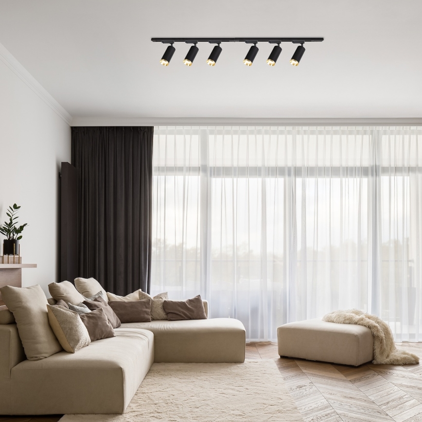 Spotlight för skensystem MICA 6xGU10/10W/230V svart/guld