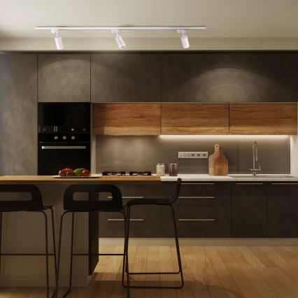 Spotlight för skensystem PARIS 3xGU10/10W/230V + 1 m skena system vit