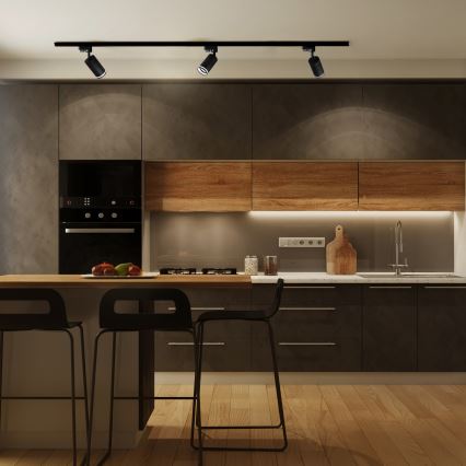 Spotlight för skensystem PARIS 3xGU10/10W/230V + 1 m skena system svart