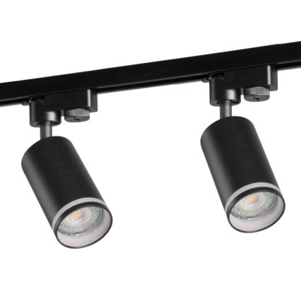 Spotlight för skensystem PARIS 3xGU10/10W/230V + 1 m skena system svart