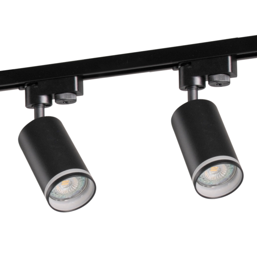 Spotlight för skensystem PARIS 3xGU10/10W/230V + 1 m skena system svart