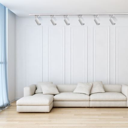 Spotlight för skensystem PARIS 6xGU10/10W/230V + 2x1 m skena system vit