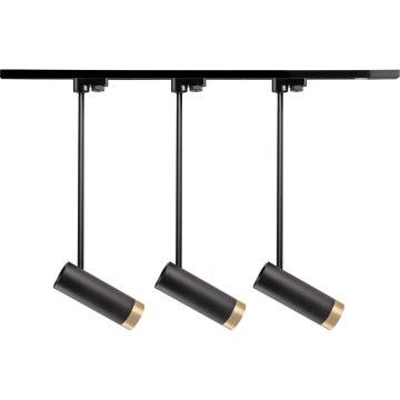 Spotlight för skensystem PORTO 3xGU10/10W/230V + 1 m skensystem svart