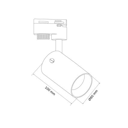 Spotlight för skensystem SMOKY 1xGU10/10W/230V svart