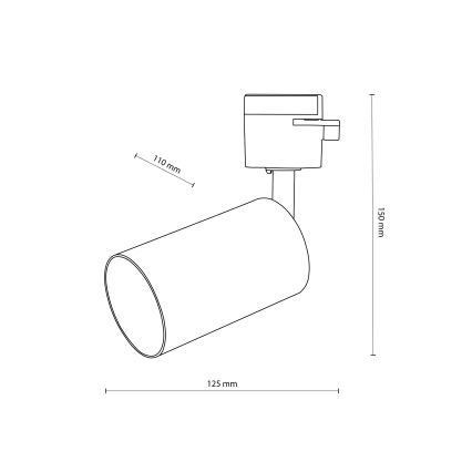 Spotlight för 1-fas skensystem TRACER 1xGU10/10W/230V svart