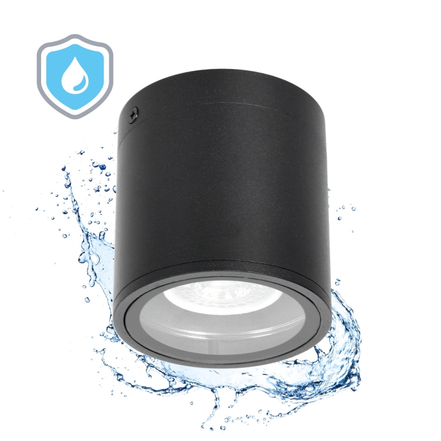 Spotlight för utomhusbruk 1xGU10/35W/230V IP54 rund svart