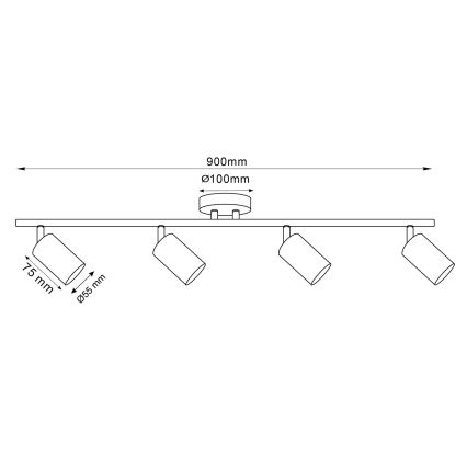 Spotlight GOLDI 4xGU10/10W/230V guld