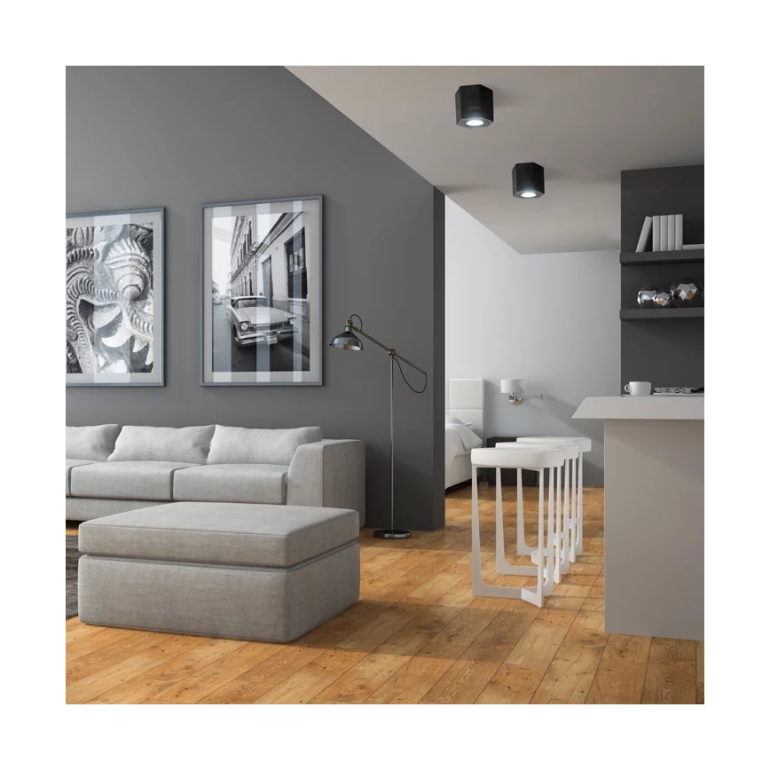 Spotlight HEXAGON 1xGU10/10W/230V svart