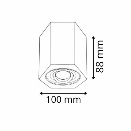Spotlight HEXAGON 1xGU10/10W/230V svart