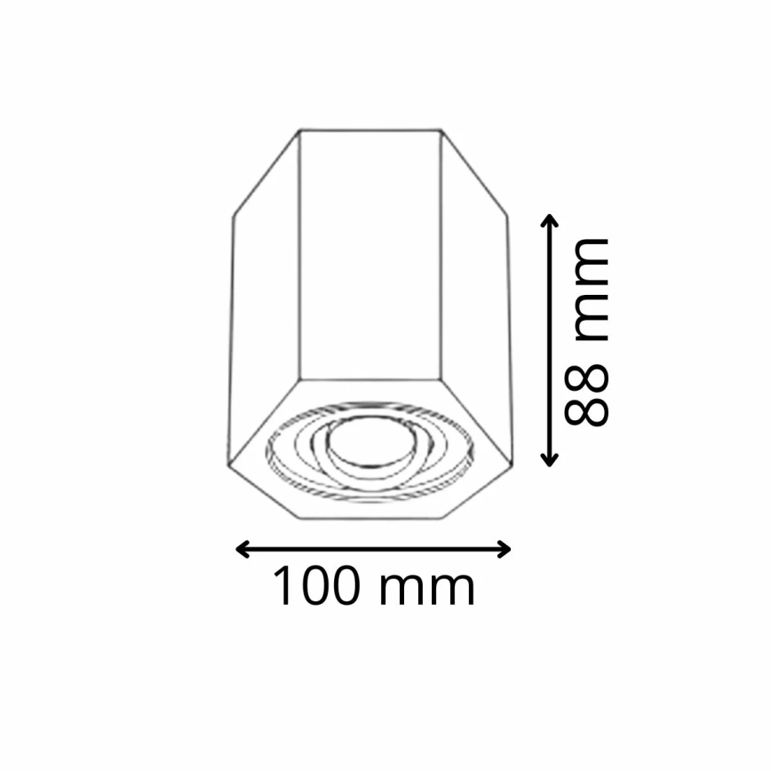 Spotlight HEXAGON 1xGU10/10W/230V svart