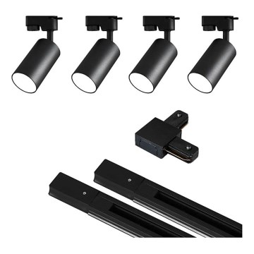 Spotlight i skensystem 4xGU10/25W/230V 2 m svart