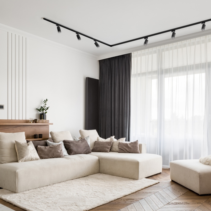 Spotlight i skensystem 4xGU10/25W/230V 2 m svart