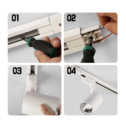 Spotlight i skensystem 4xGU10/25W/230V 2 m svart