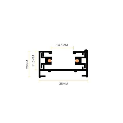 Spotlight i skensystem 4xGU10/25W/230V 2 m svart