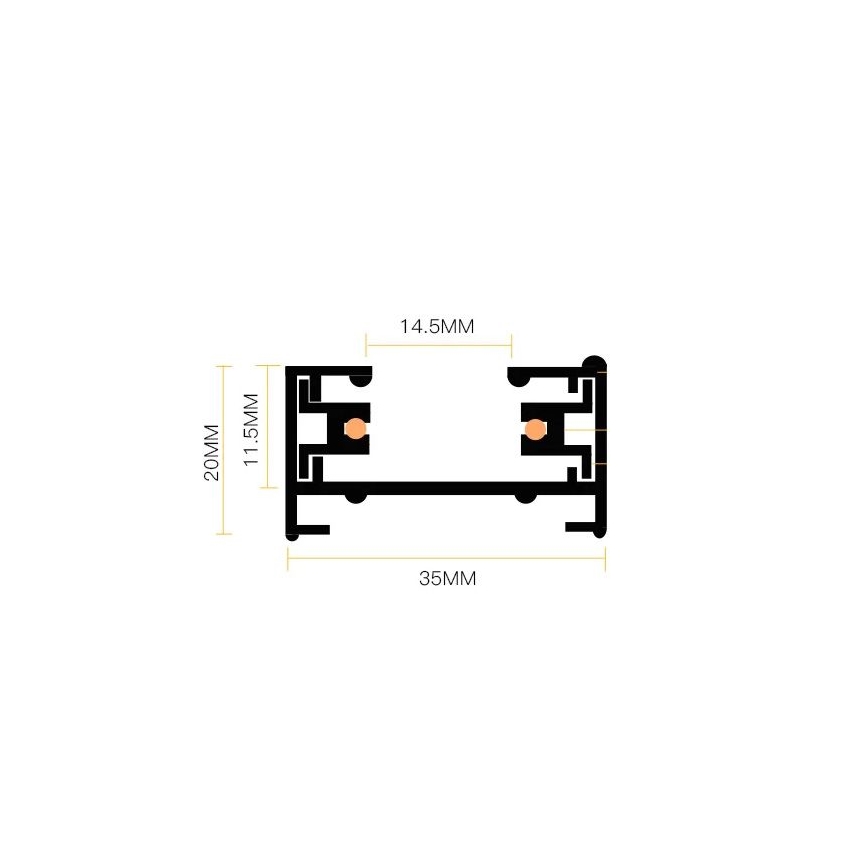 Spotlight i skensystem 4xGU10/25W/230V 2 m svart