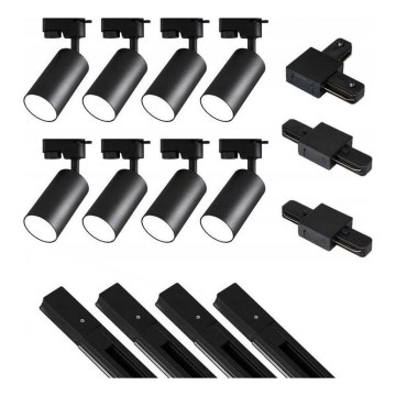 Spotlight i skensystem 8xGU10/25W/230V 4 m svart