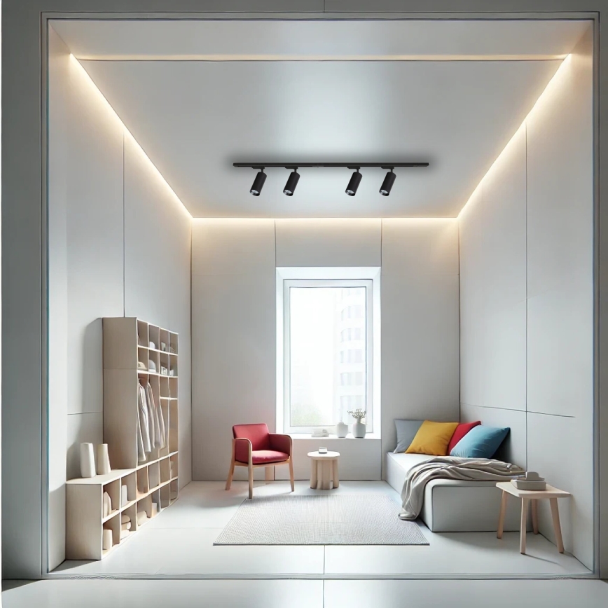 Spotlight i skensystem MICA 4xGU10/10W/230V svart