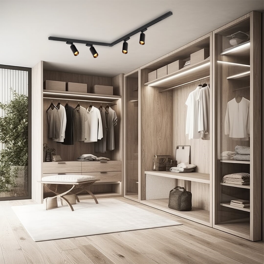 Spotlight i skensystem PIPE 4xGU10/10W/230V svart