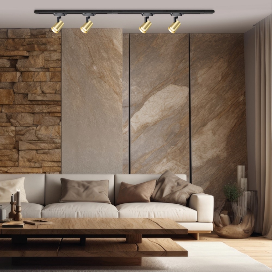 Spotlight i skensystem VOLF 4xGU10/10W/230V guld/svart