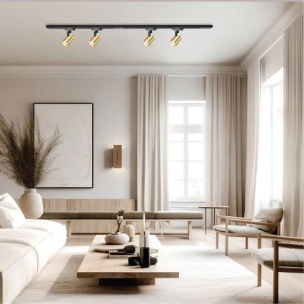 Spotlight i skensystem VOLF 4xGU10/10W/230V guld/svart