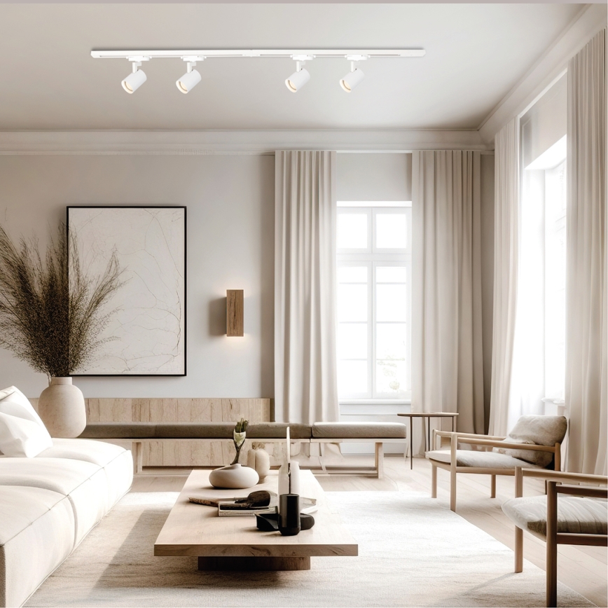 Spotlight i skensystem VOLF 4xGU10/10W/230V vit