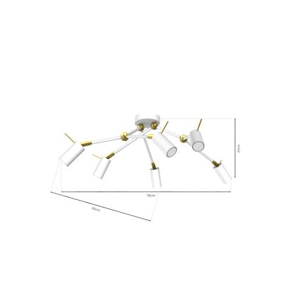 Spotlight  IRIS 6xGU10/MR11/40W/230V vit /gyllene