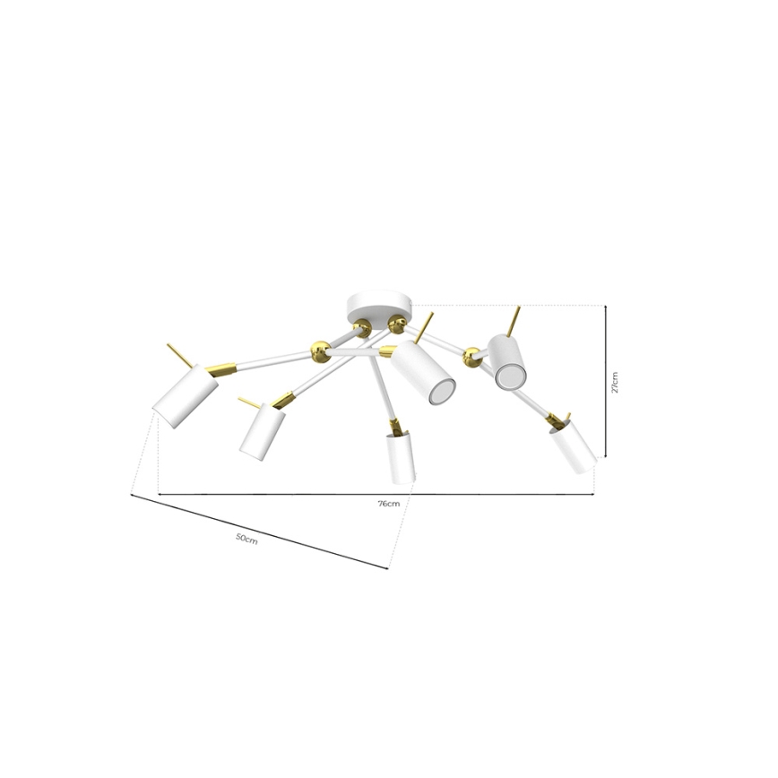 Spotlight  IRIS 6xGU10/MR11/40W/230V vit /gyllene