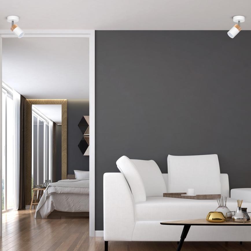 Spotlight JOKER WHITE WOOD 1xGU10/8W/230V