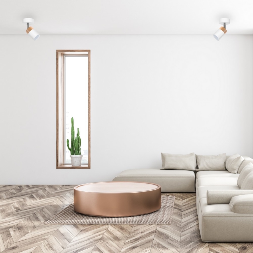 Spotlight JOKER WHITE WOOD 1xGU10/8W/230V