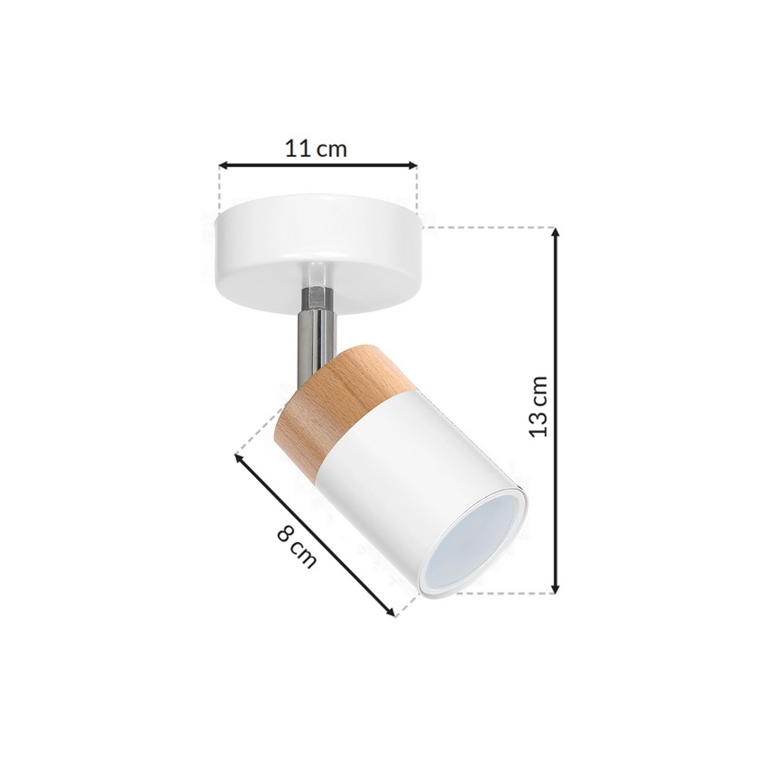 Spotlight JOKER WHITE WOOD 1xGU10/8W/230V