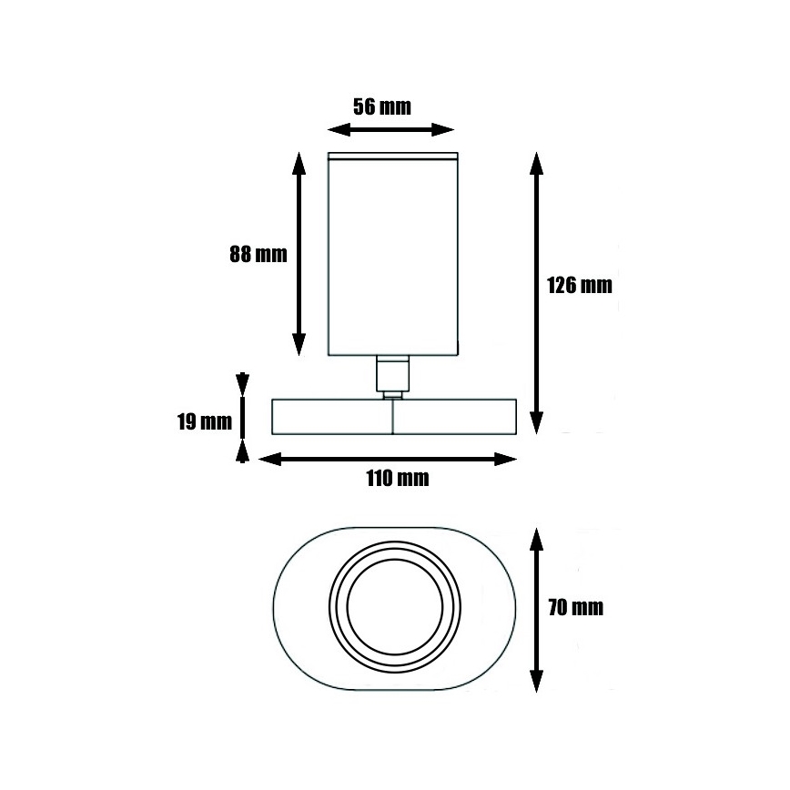 Spotlight KINIA 1xGU10/30W/230V vit