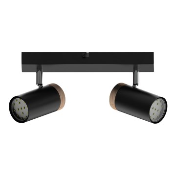 Spotlight LAGOS 2xGU10/15W/230V svart/brun