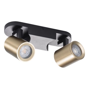 Spotlight LAURIN 2xGU10/10W/230V mässing/svart