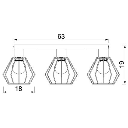 Spotlight LETI 3xE27/15W/230V svart