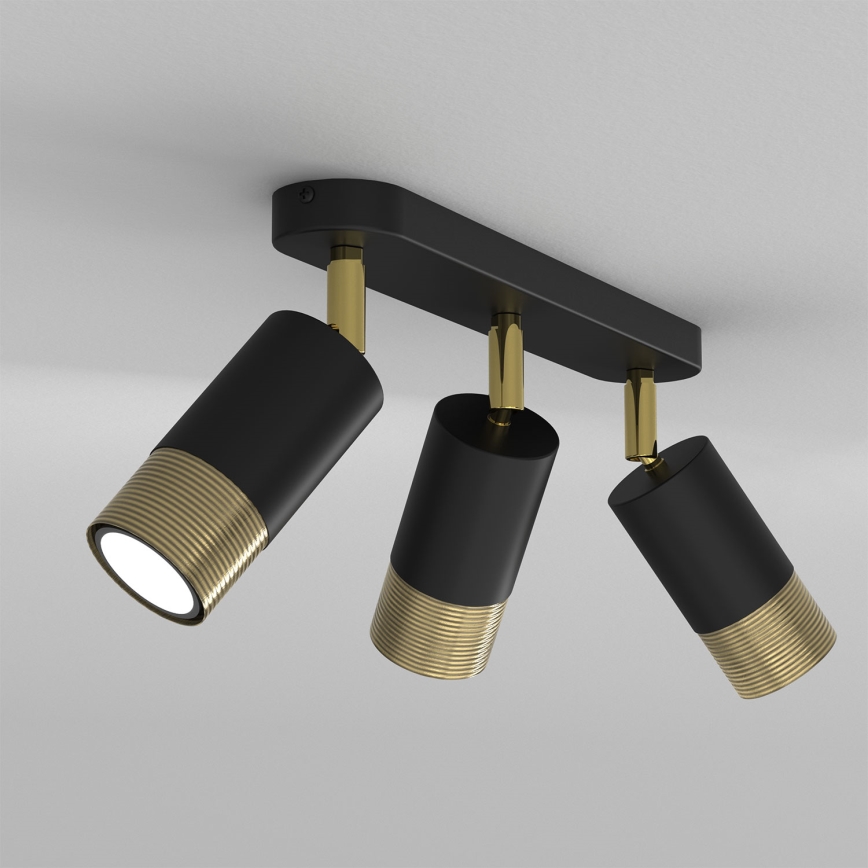 Spotlight LINK 3xGU10/8W/230V svart/mässing