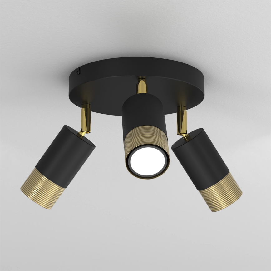 Spotlight LINK 3xGU10/8W/230V svart/mässing