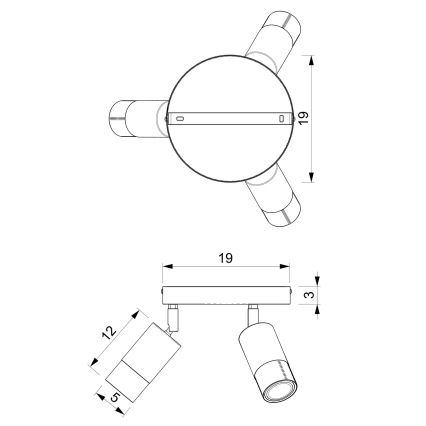 Spotlight LINK 3xGU10/8W/230V svart/mässing