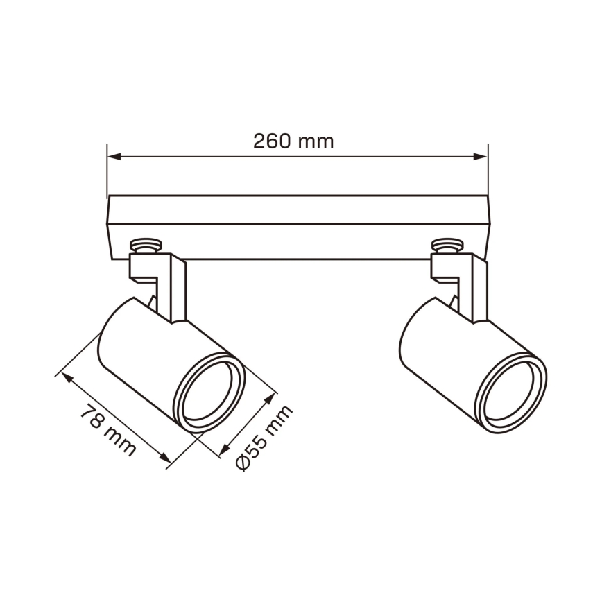 Spotlight LYNX 2xGU10/10W/230V svart