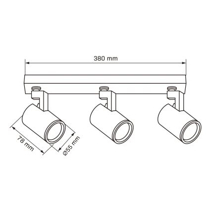 Spotlight LYNX 3xGU10/10W/230V svart