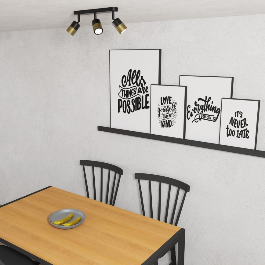 Spotlight MIZU 3xGU10/8W/230V svart/mässing