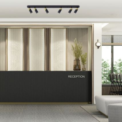 Spotlight NEO 6xGU10/8W/230V svart/guld